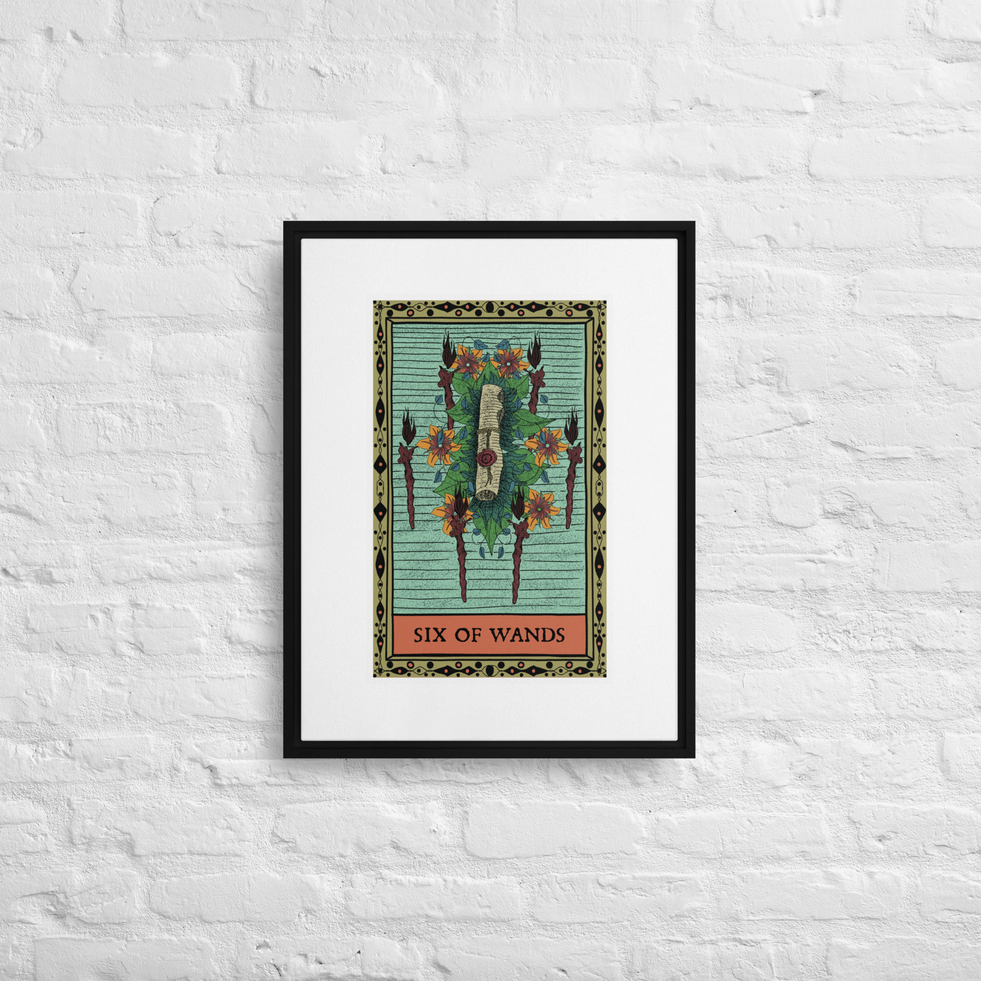 Six of wands -Tarot deck series-Framed canvas print