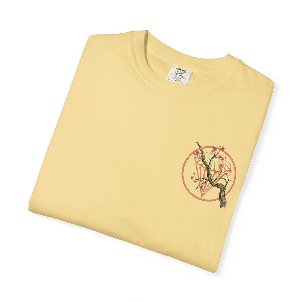 Thumbnail: Mempo Samurai Mask Dragon and Tiger Claws Unisex Garment-Dyed T-shirt
