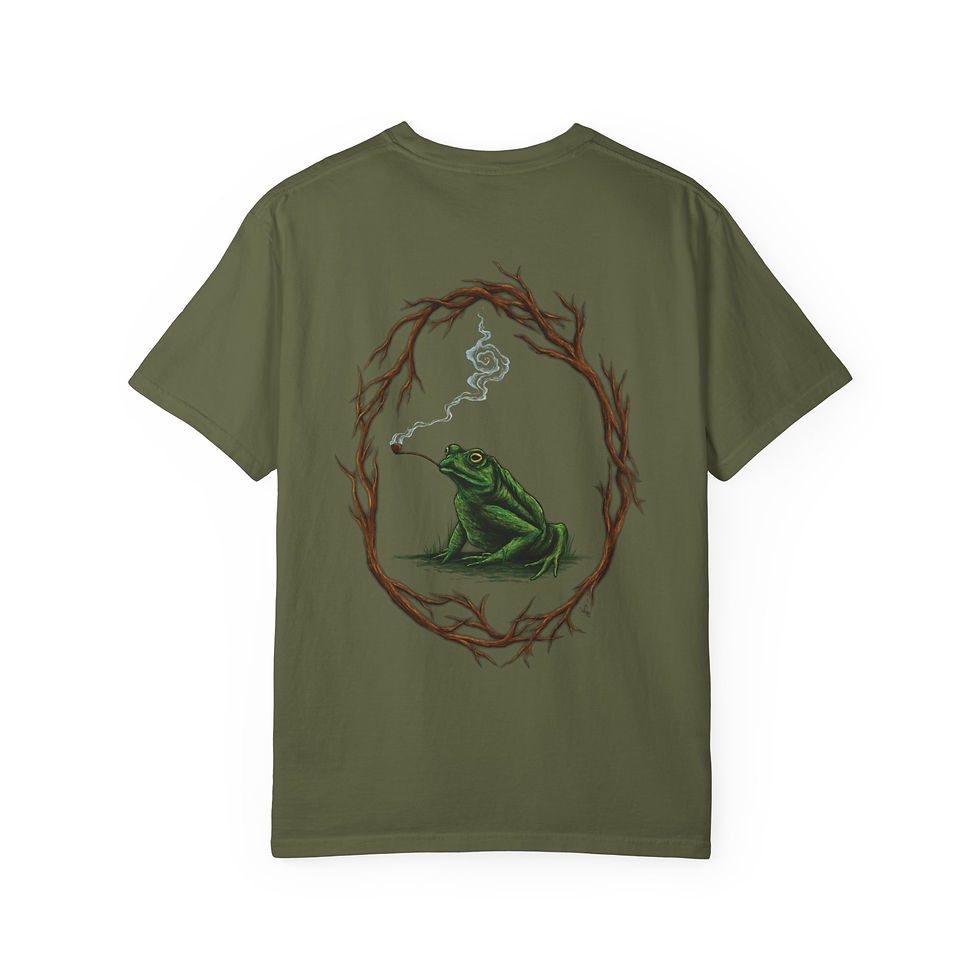 Thumbnail: Toad Familiar Smoking Pipe Unisex Garment-Dyed T-shirt