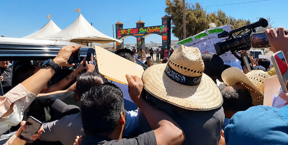 Claudia Sheinbaum y la CNTE: magisterio intercepta a la presidenta en San Quintín, Baja California