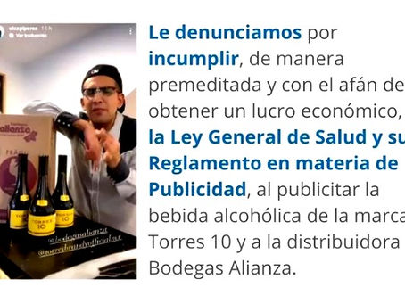 Denuncian a "El Capi Pérez" ante la COFEPRIS, por promocionar bebidas alcohólicas