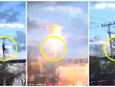 ¡Imágenes Fuertes! Trató de escapar de la policía en el municipio de Juárez, Nuevo León…y terminó electrocutado