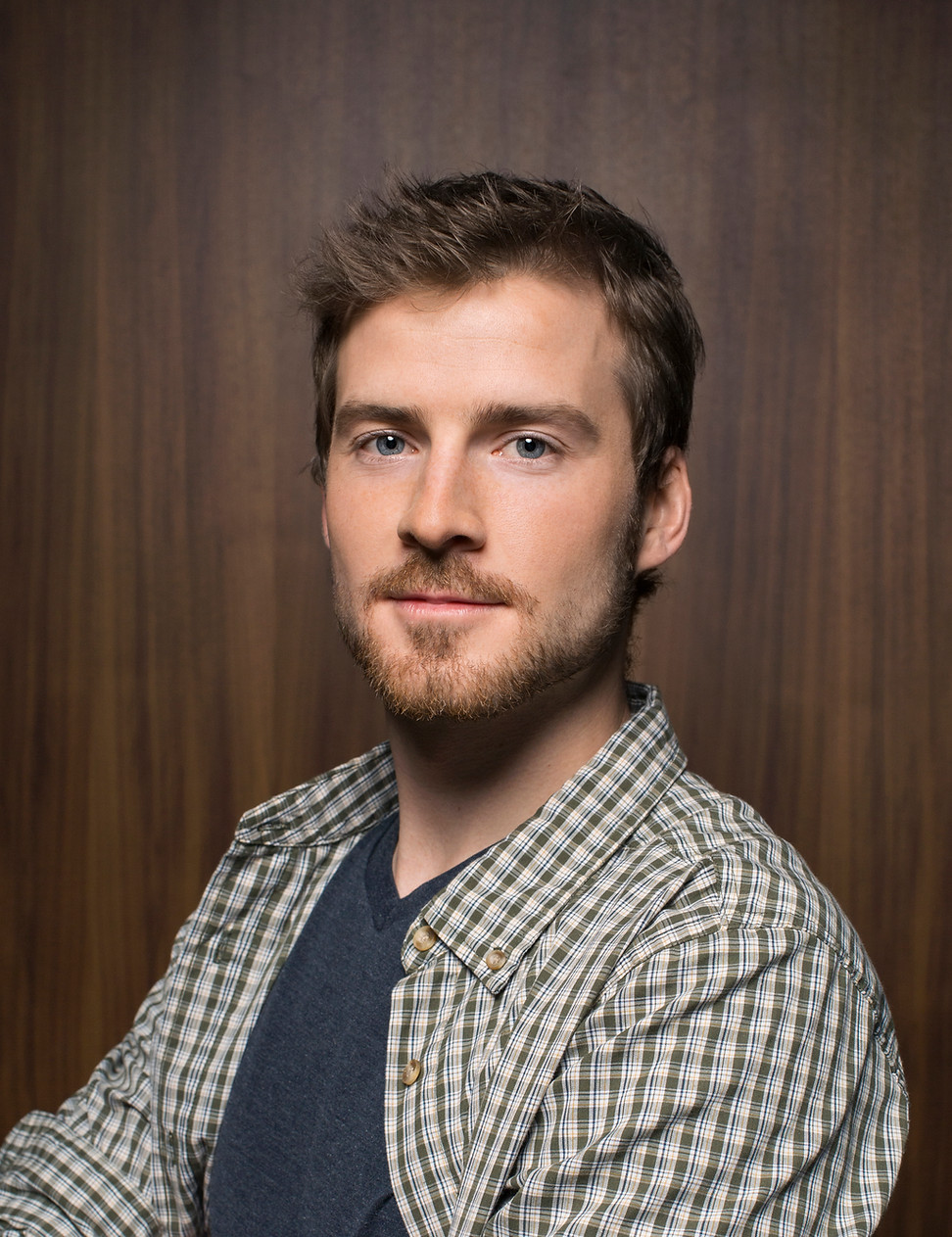 Man with Wooden Background
