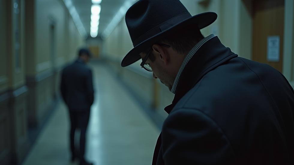 High angle view of a private investigator planning an investigation