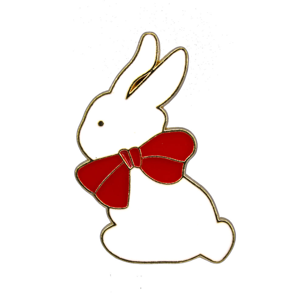 RED BOW RABBIT Pin