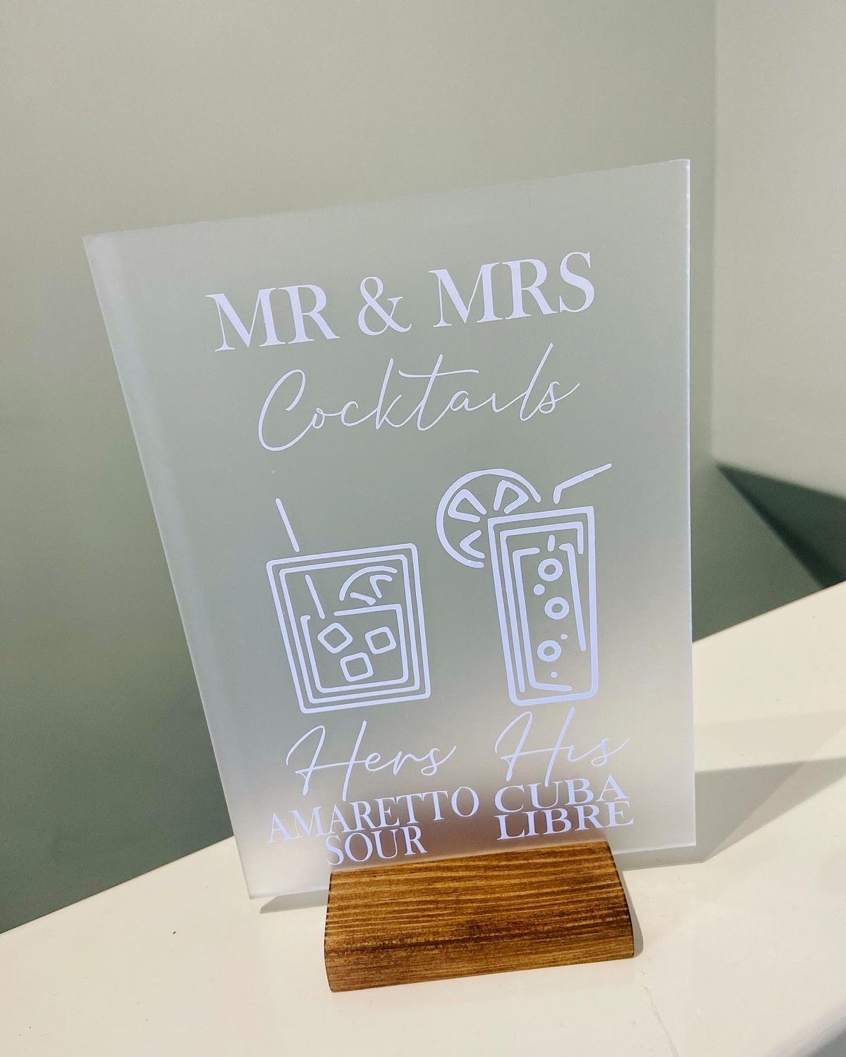 Signature Mr & Mrs Signature Cocktail Menu