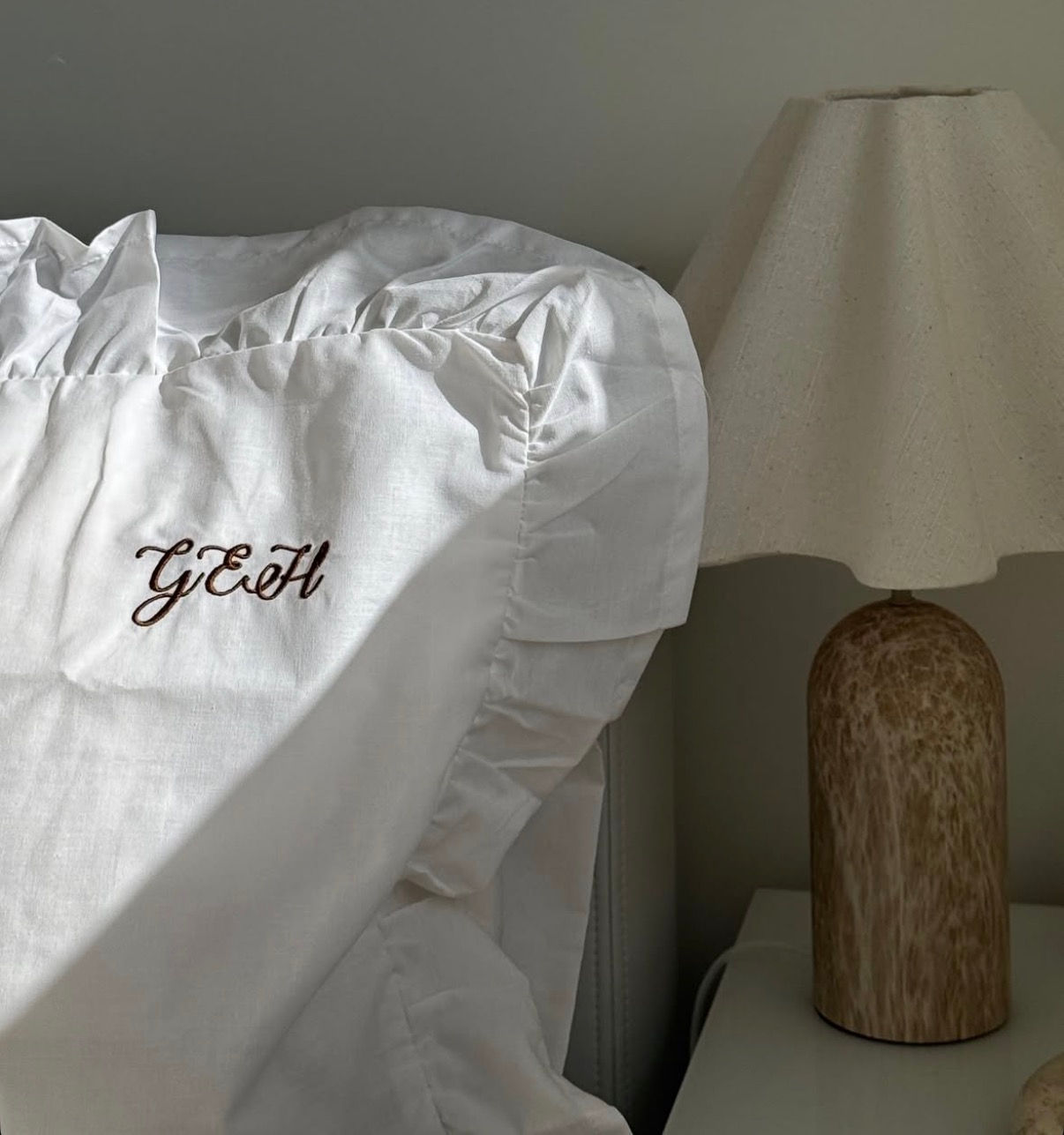 Initial Frill Pillowcase