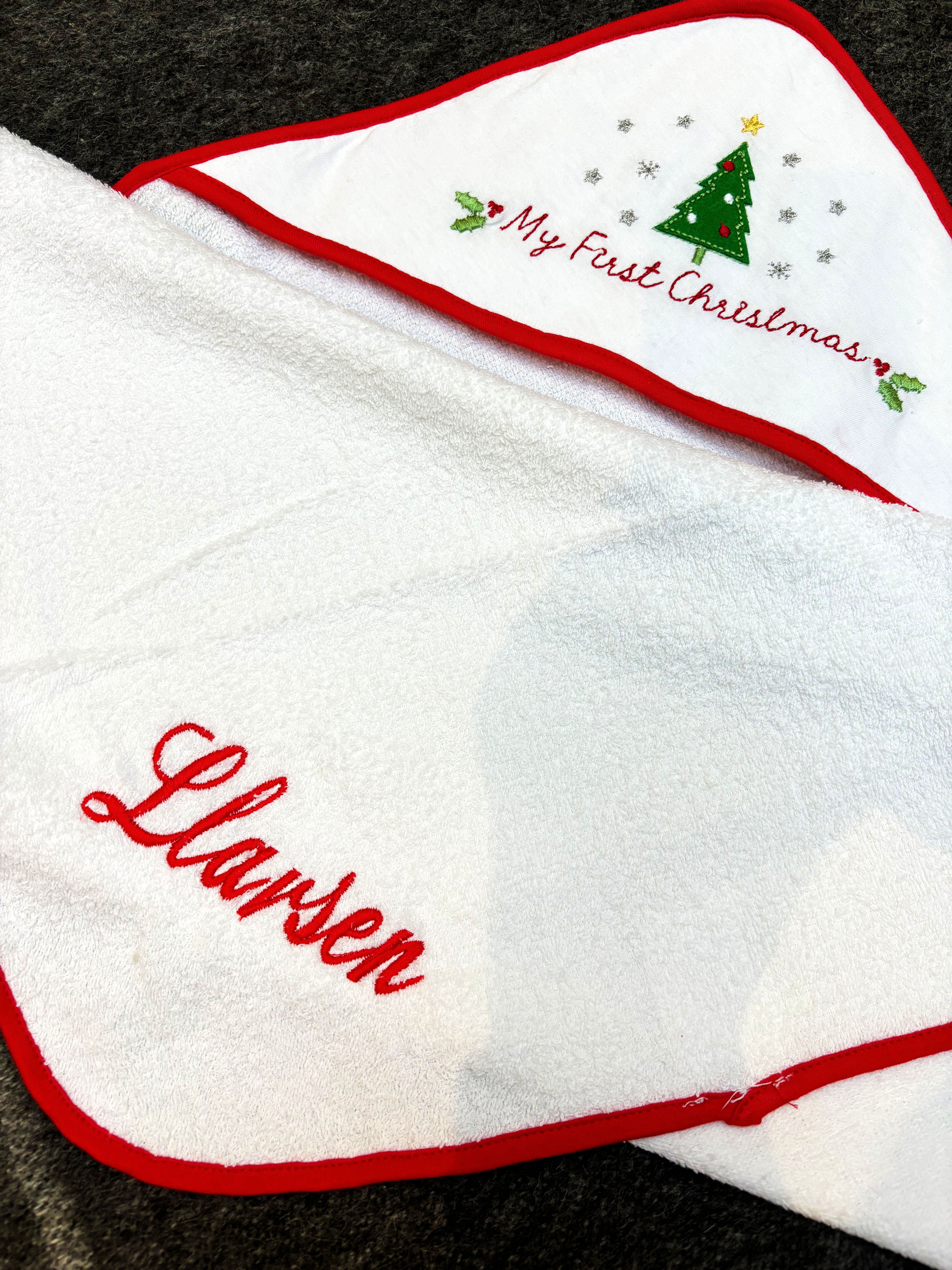 My First Christmas Hooded Towel