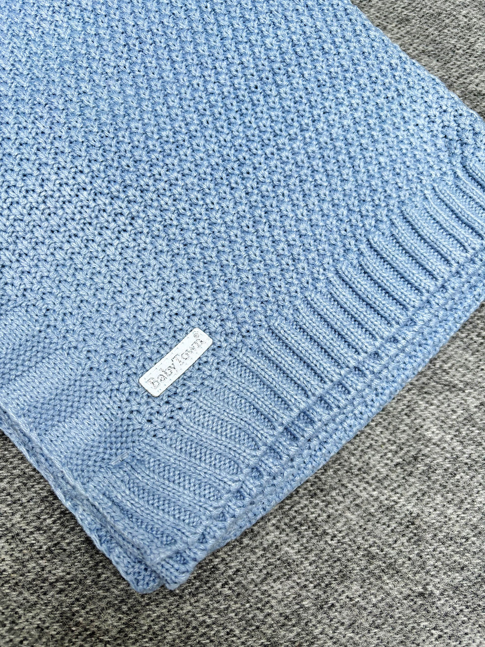Thumbnail: Dusty Blue Embroidered Blanket