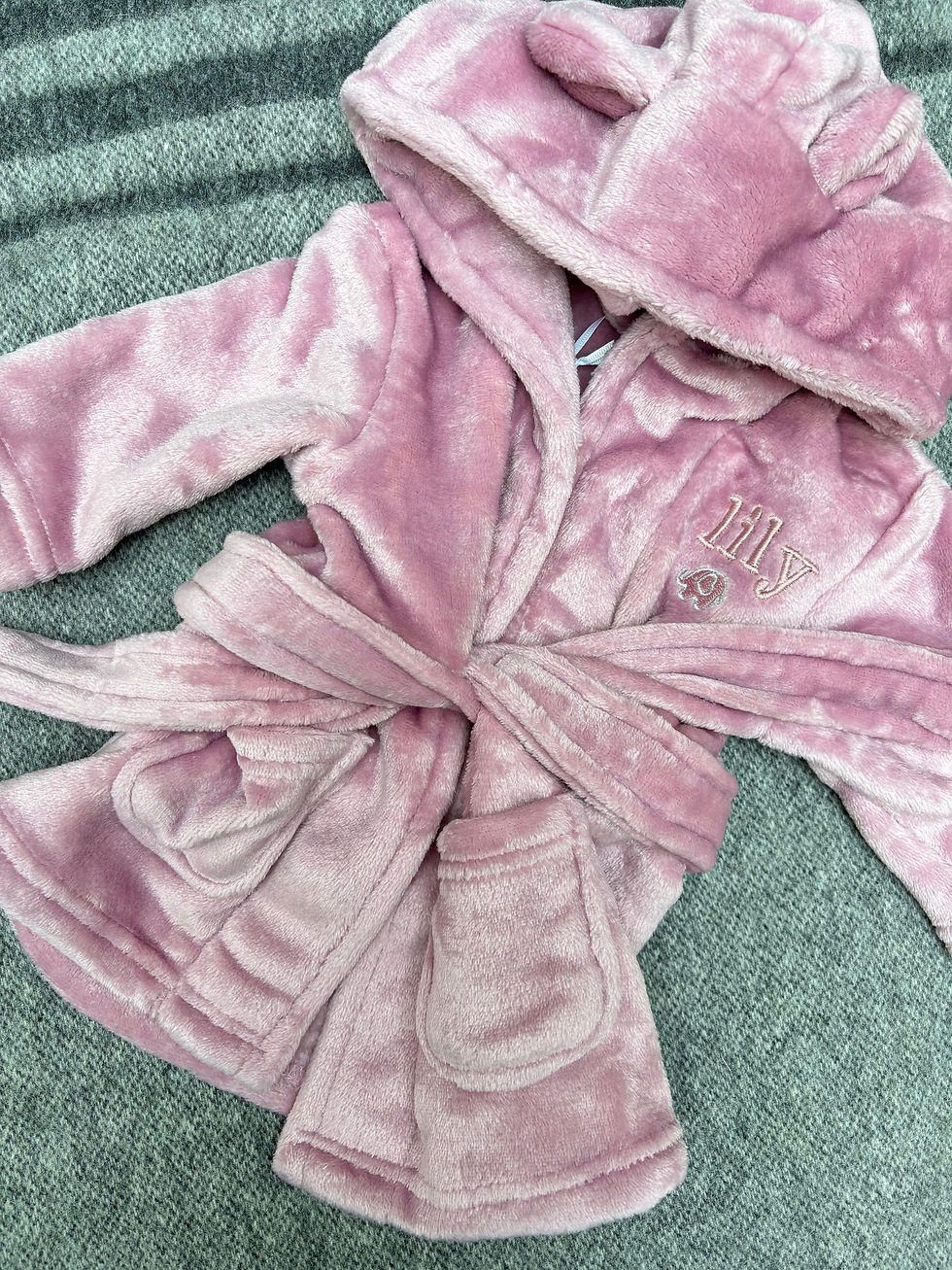 Dusty Pink Personalised Infant Dressing Gown