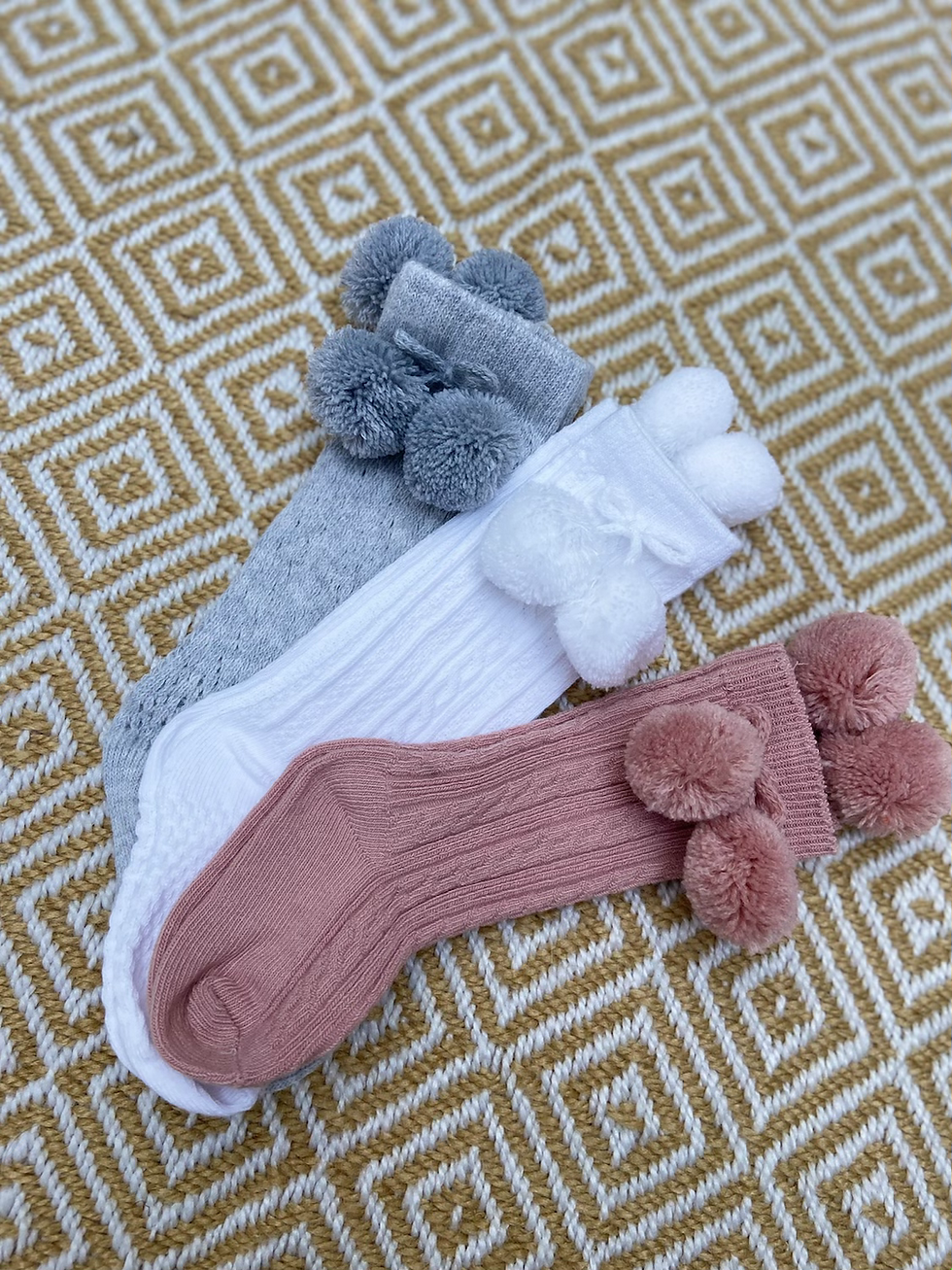 Knee High Pom Pom Socks