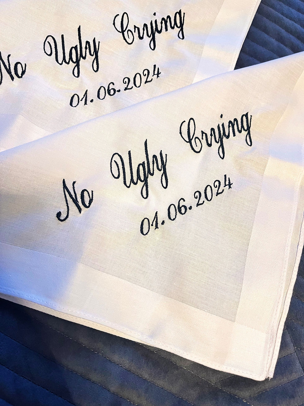 No Ugly Crying Wedding Handkerchief