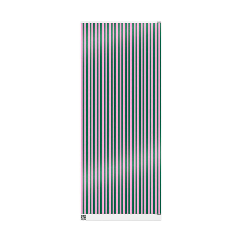 Thumbnail: Vertical striped wrapping paper roll in pink, purple, and green patterns.