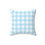 Thumbnail: Square pillow with blue and white gingham pattern, isolated on white background