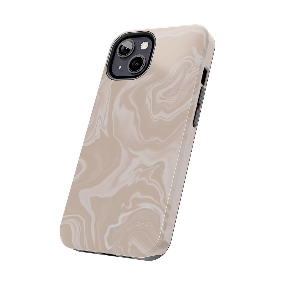 Thumbnail: Beige iPhone case with marble design angled against a white background.