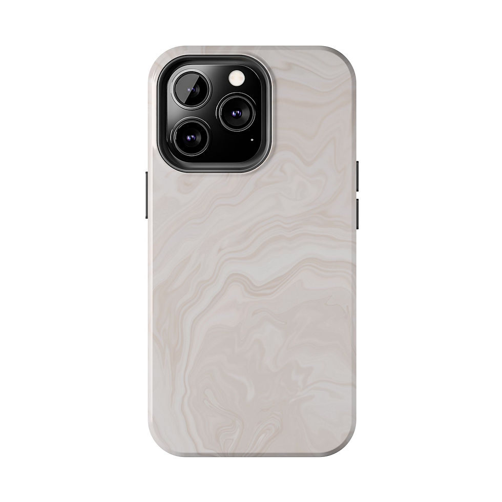 Thumbnail: White and grey marble iPhone case against a white background, new