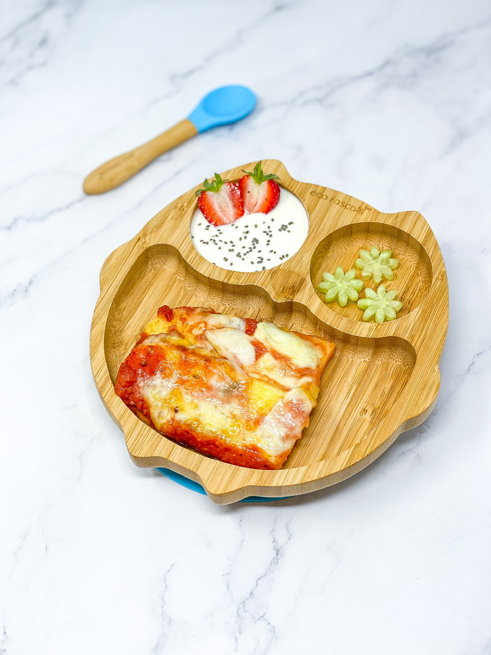 POLENTA ALLA PIZZAIOLA in owl plate