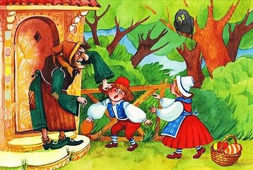 Сказка с картинками Братьев Гримм Гензел
