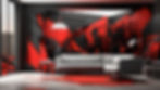 abstract room, floor removal, red, white, black, Disassemble Dynamics