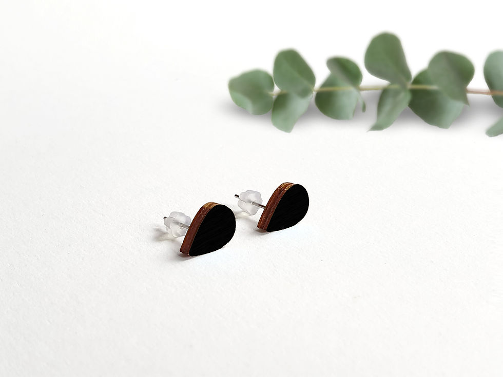 Miniatura: Earrings - Drops -Black