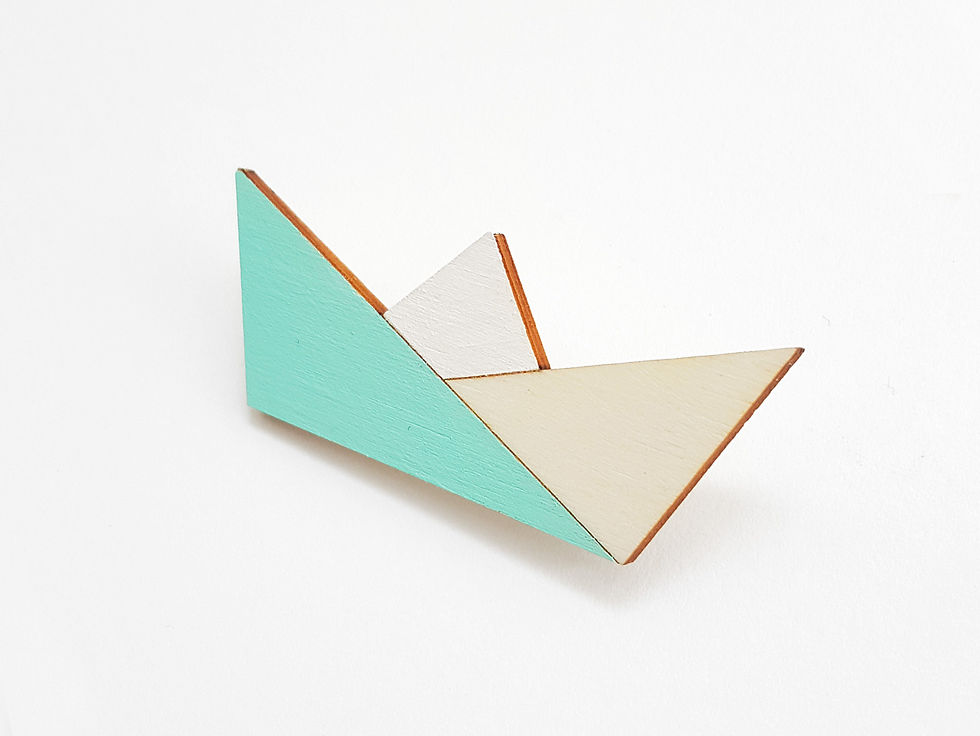 Miniaturbild: Brooch - Boat - Mint