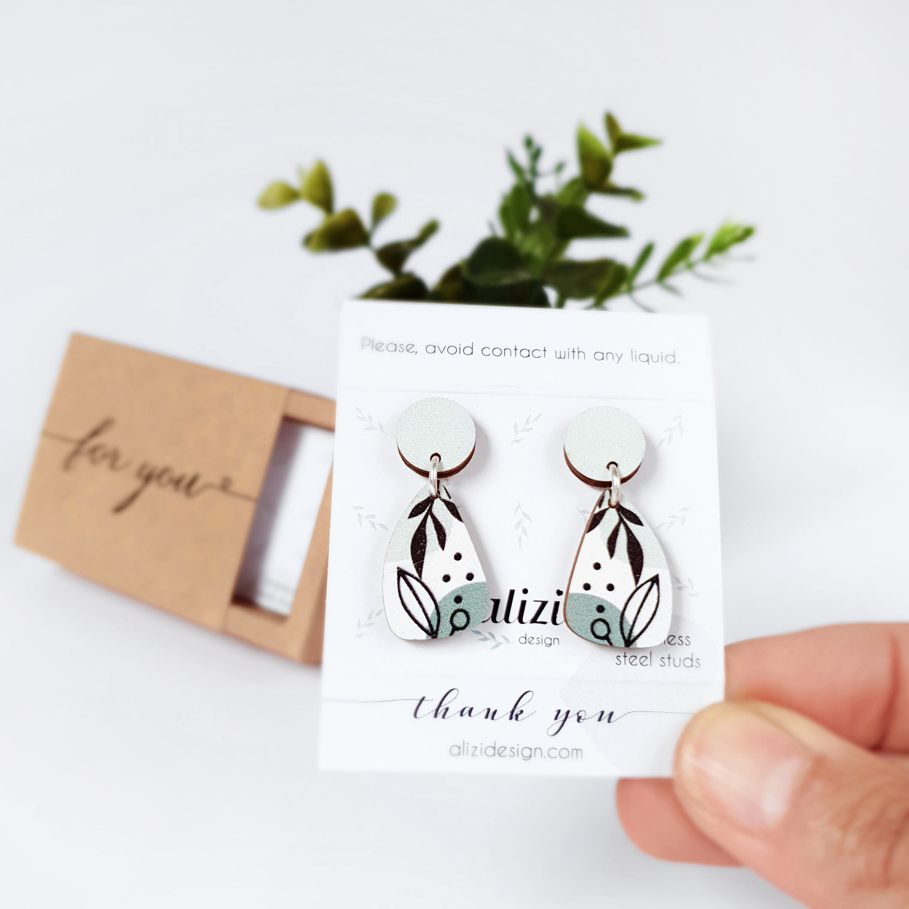 Studs 2 parts small - Oval - Gre