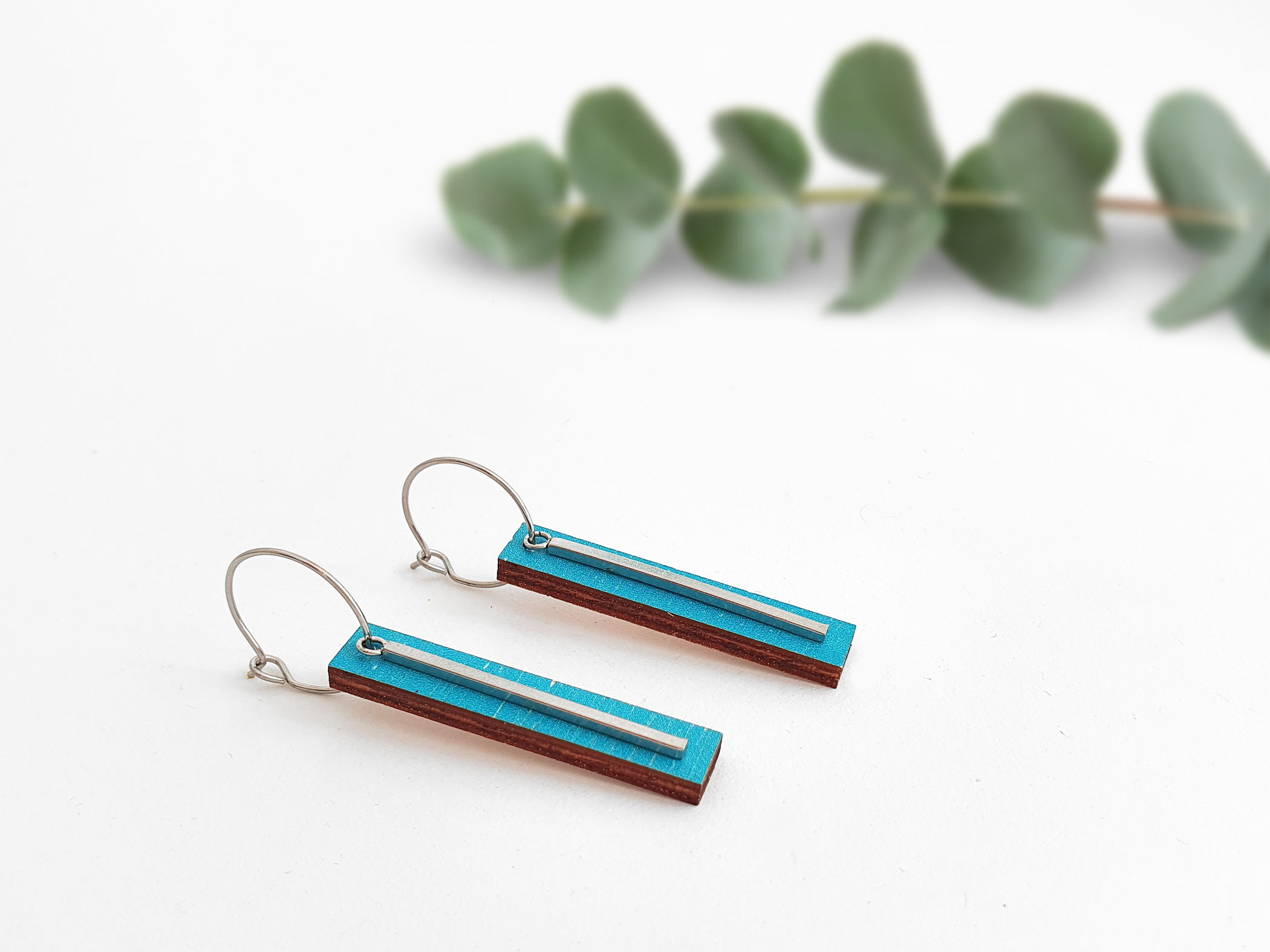 Hoops - Large Bars - Turquoise