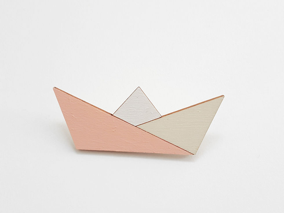 Miniatura: Brooch - Boat - Peach