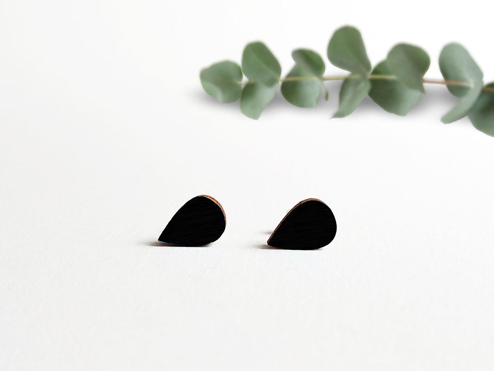 Thumbnail: Earrings - Drops -Black