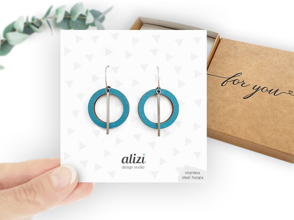 Miniaturbild: Hoops - Large Rings- Turquoise