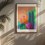 Thumbnail: Vibrant colorful cactus art print in a living room
