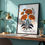 Thumbnail: Framed Cempoalxochitl Mexican marigold art print displayed on a shelf with plants