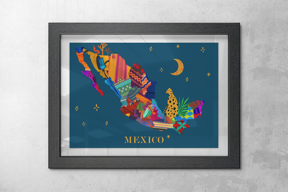 Thumbnail: Colorful Mexican Map Art Print