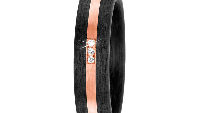 Alianza Carbono y Oro Rosa con Diamantes
