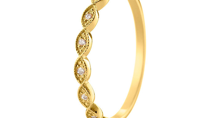 Anillo Óvalos con Diamantes de Oro