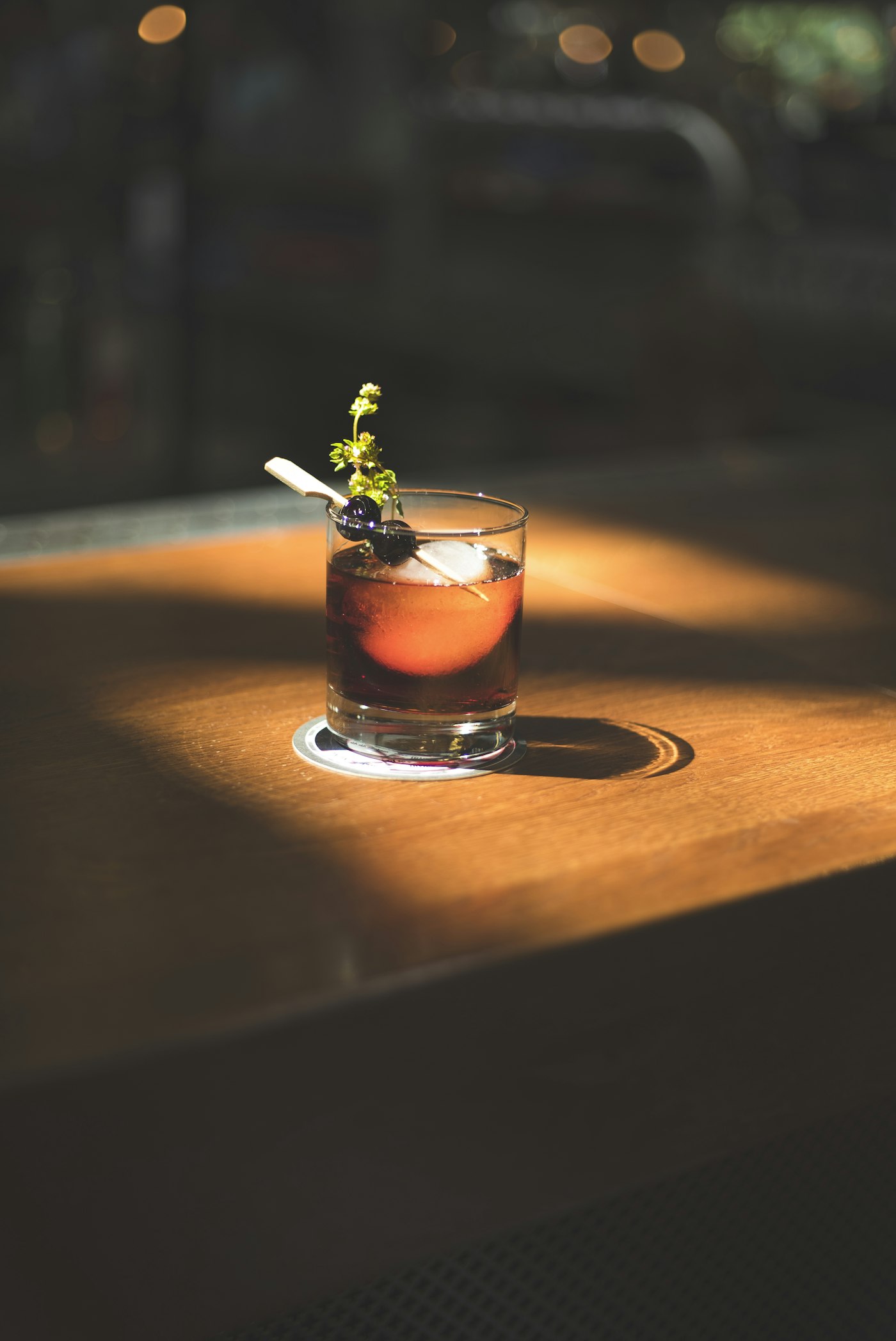 Cocktail with garnish