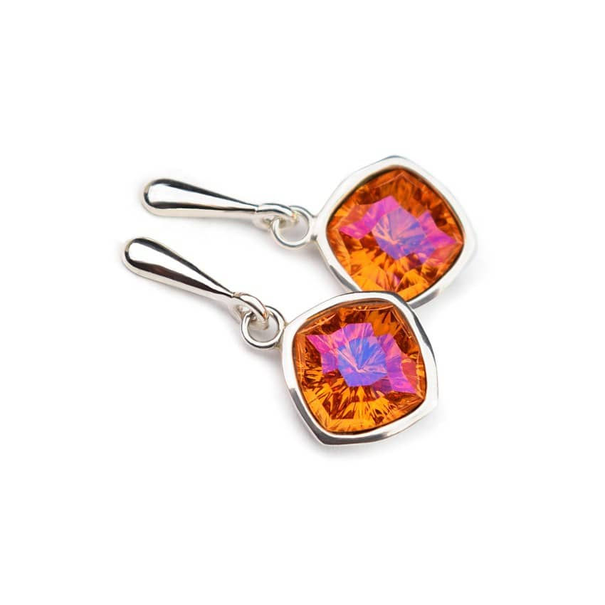 Thumbnail: Dragon Eye Astral Pink Swarovski Mystic Crystal Stud Earrings