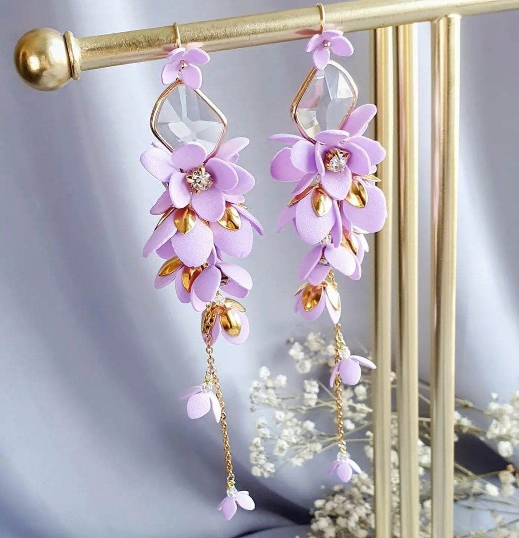 ALYSSA Pink Bridal Earrings