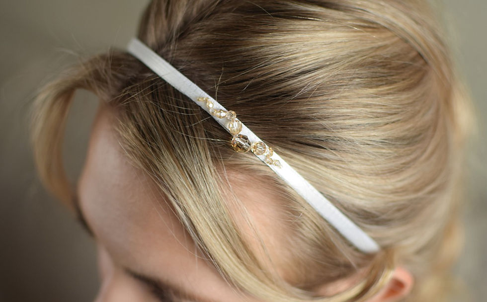 Indexkép: JASMINE Golden Shadow Crystal Ecru Wedding Headband