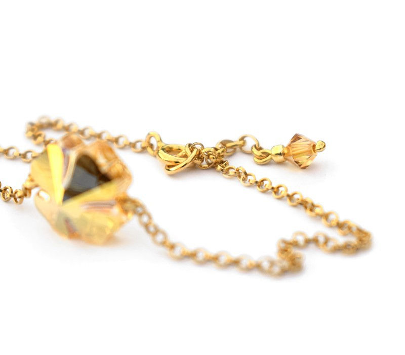 Thumbnail: LUCKY Metallic Sunshine Gold Swarovski Crystal Bracelet