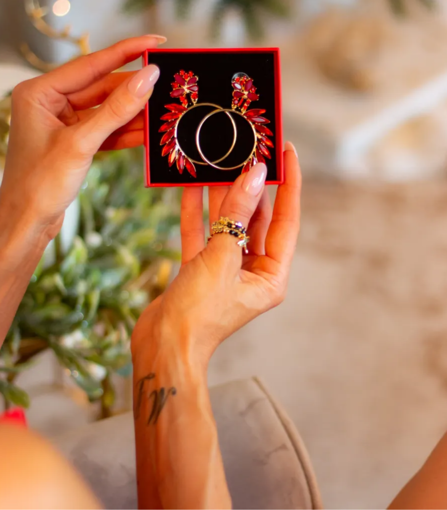 Thumbnail: GO Bold Crystal Red Earrings