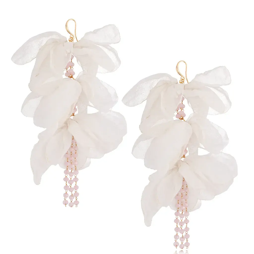 TANGO White Chiffon Earrings