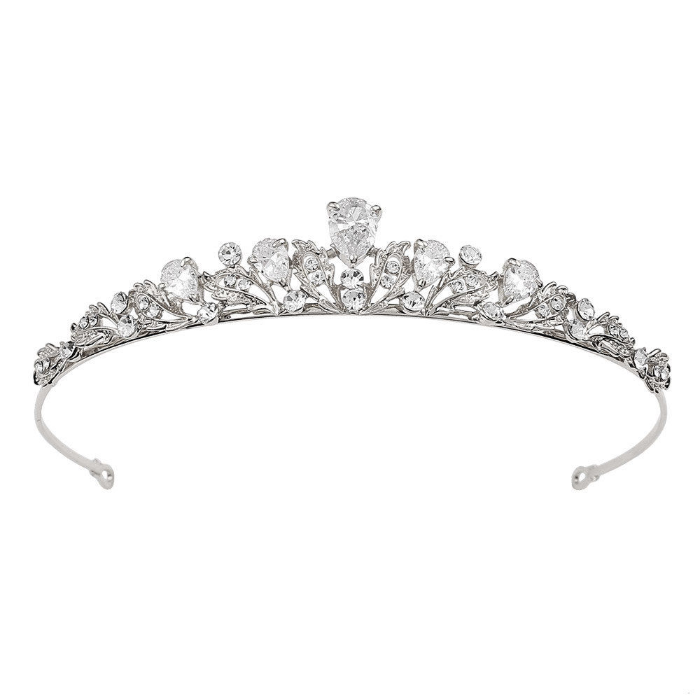 GLOW Crystal Wedding Silver Tiara