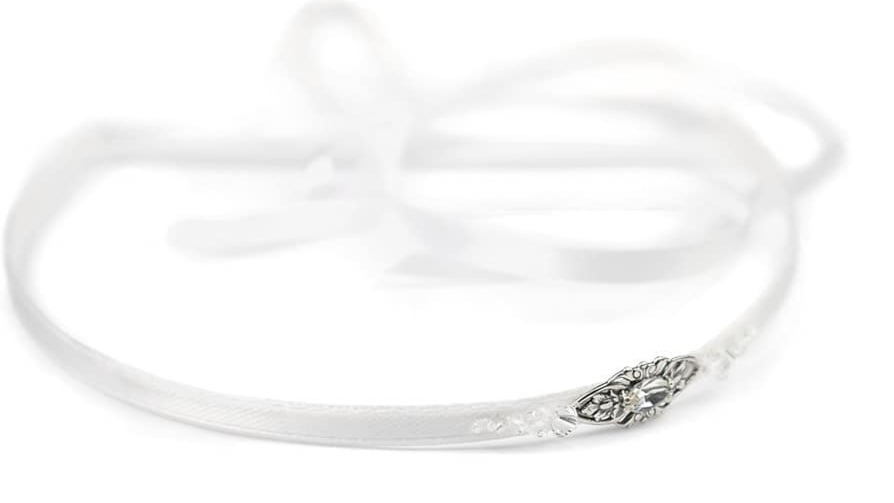 VIVIENNE Vintage Retro Glam Swarovski White Satin & Crystal Wedding Headband - Touch of Venus Jewellery