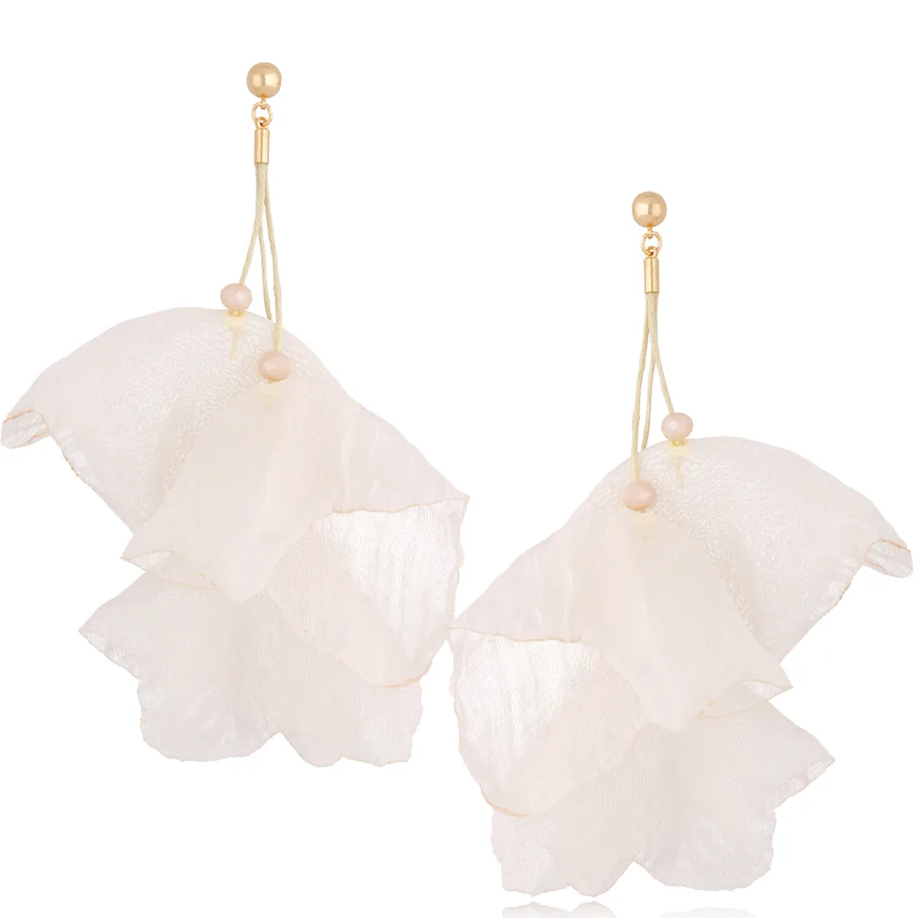 VILA Ivory Satin Earrings