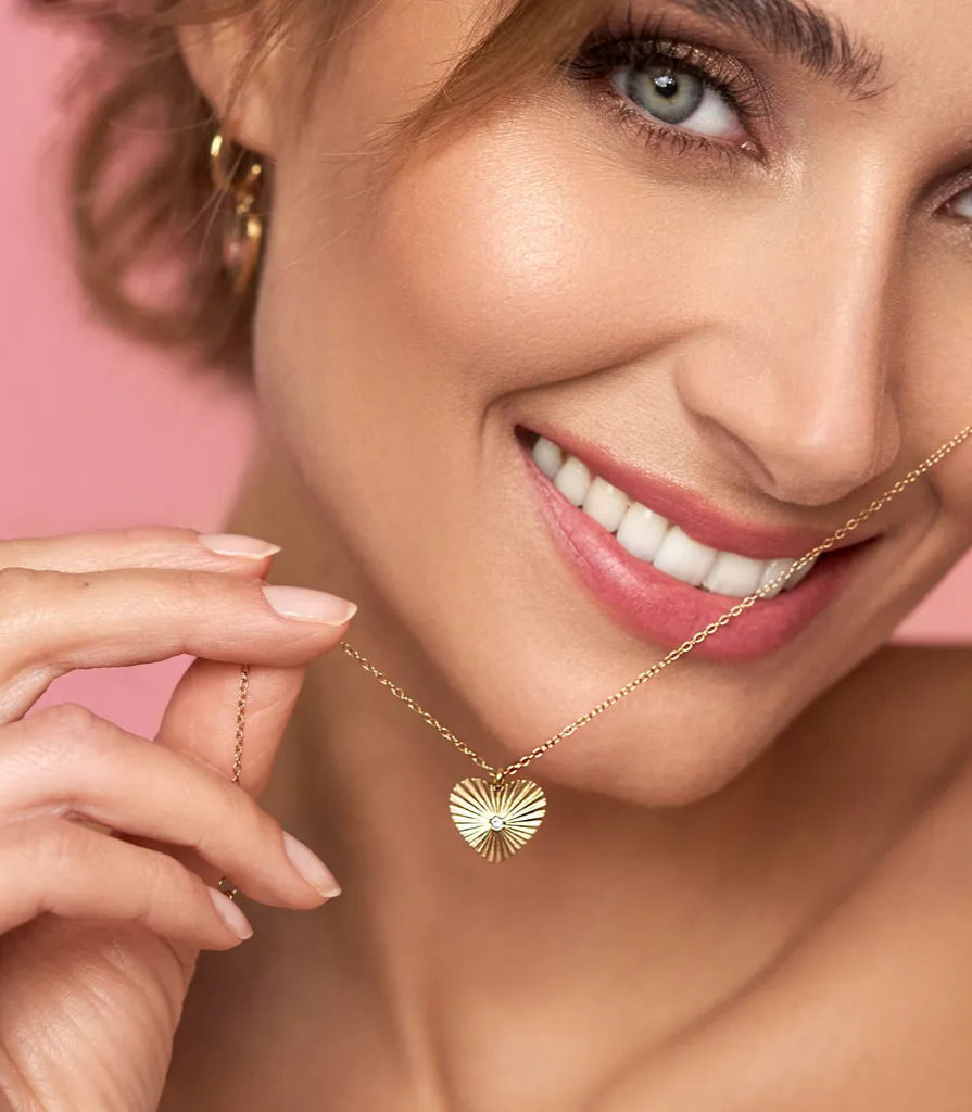 Thumbnail: LILLIE Heart Gold Earrings