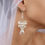 Thumbnail: CHLOE Chandelier Style Swarovski White Pearl Crystal Long Earrings