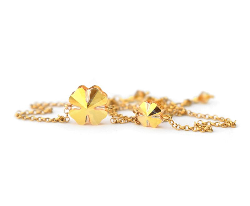 Thumbnail: LUCKY Metallic Sunshine Gold Swarovski Crystal Bracelet