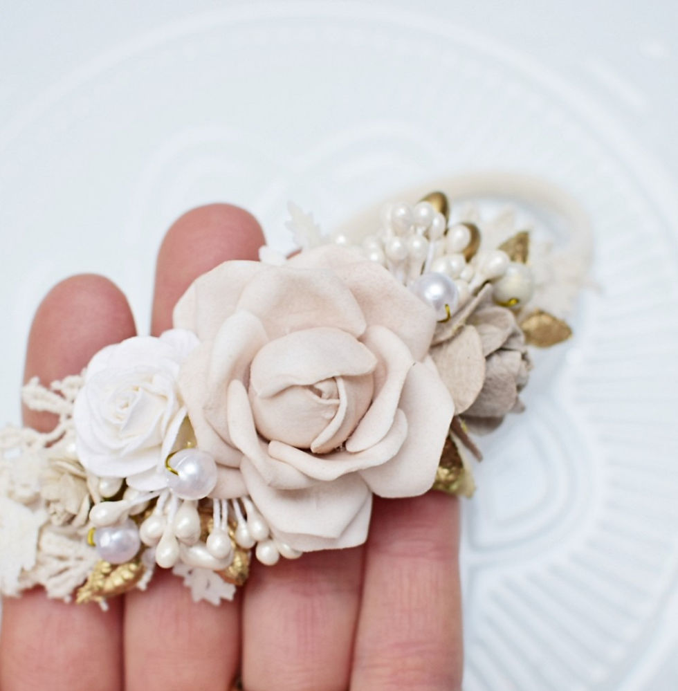 Miniatura: Cream Beige Christening Wreath - Headband