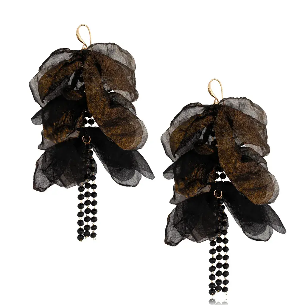 TANGO Black Chiffon Earrings